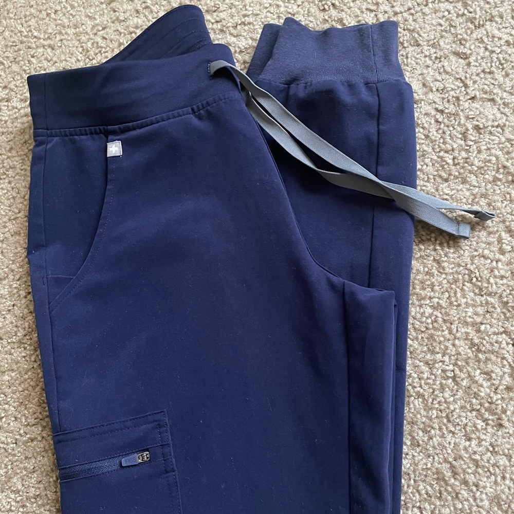 Figs royal blue SP High waisted joggers